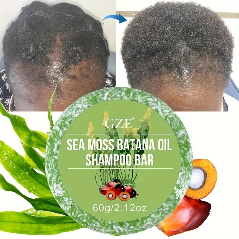 GZE Batana Oil Shampoo Bar Conditioner Bar Set Handmade Deep Cleansing 2 In 1 With Batana Oil Extract Hydrating Travel Size