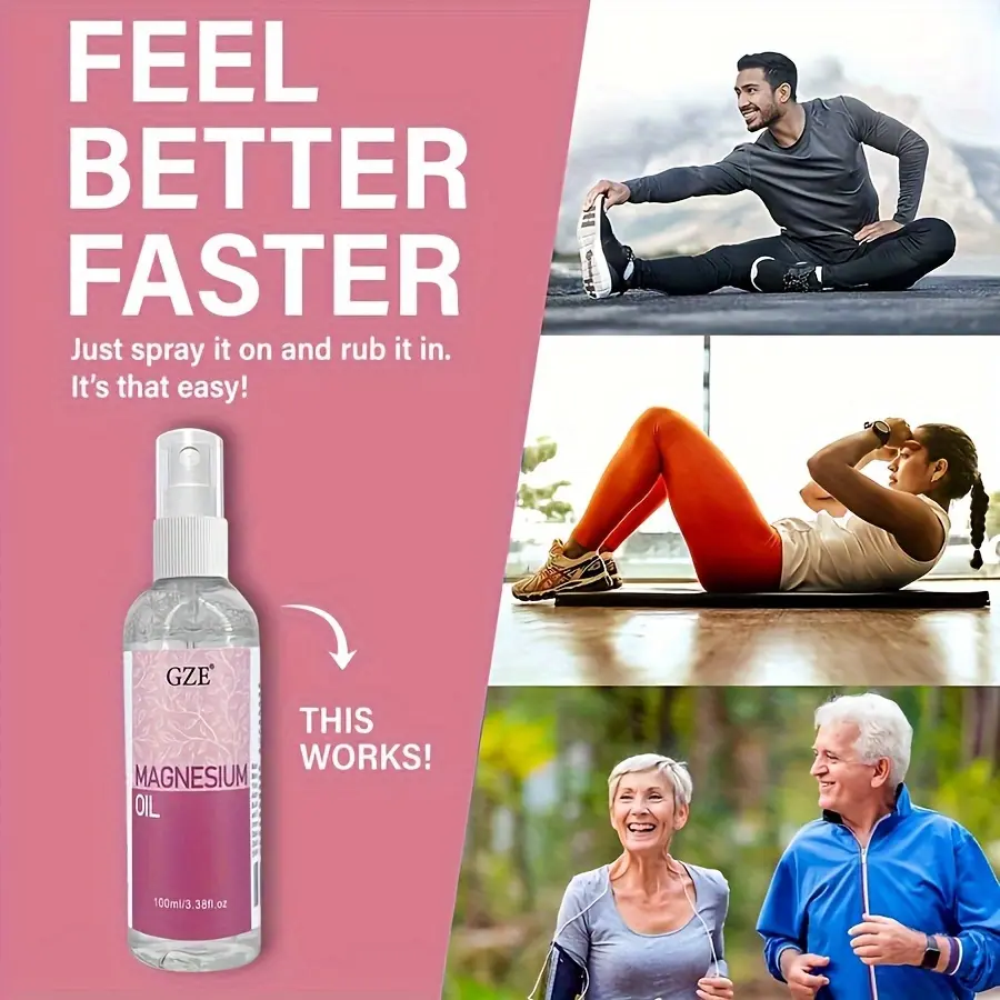 GZE Magnesium Oil Spray Less Itchy - Use as Magnesium Spray Deodorant Get Healthy Hair & Skin and Sleep Better