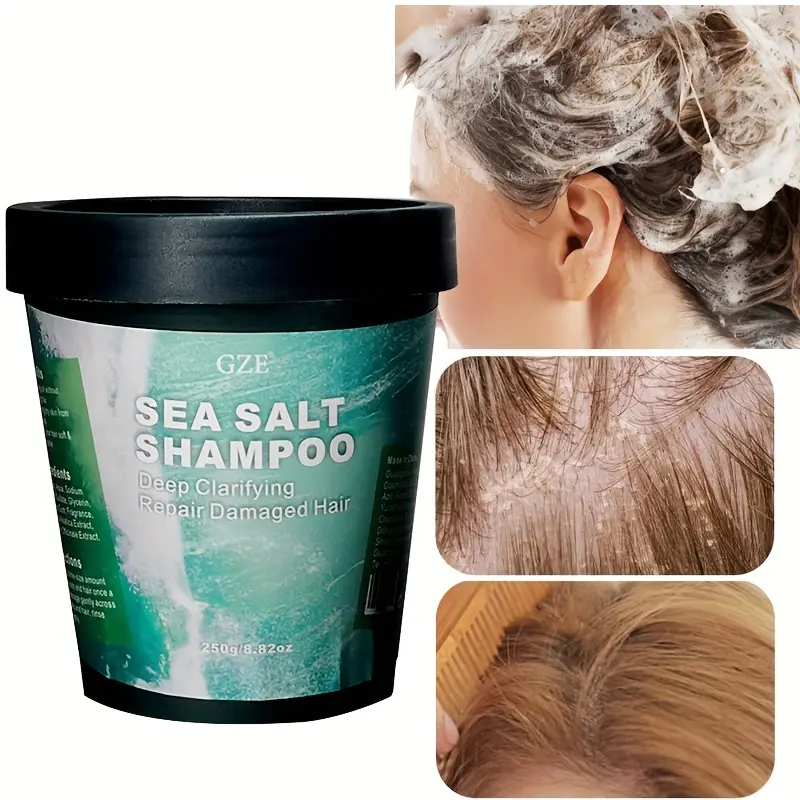 GZE Sea Salt Shampoo For Hair Deep Clarifying Cleans The Scalp And Regenerates Hair Suitable For Curly Hair And Oily Scalp