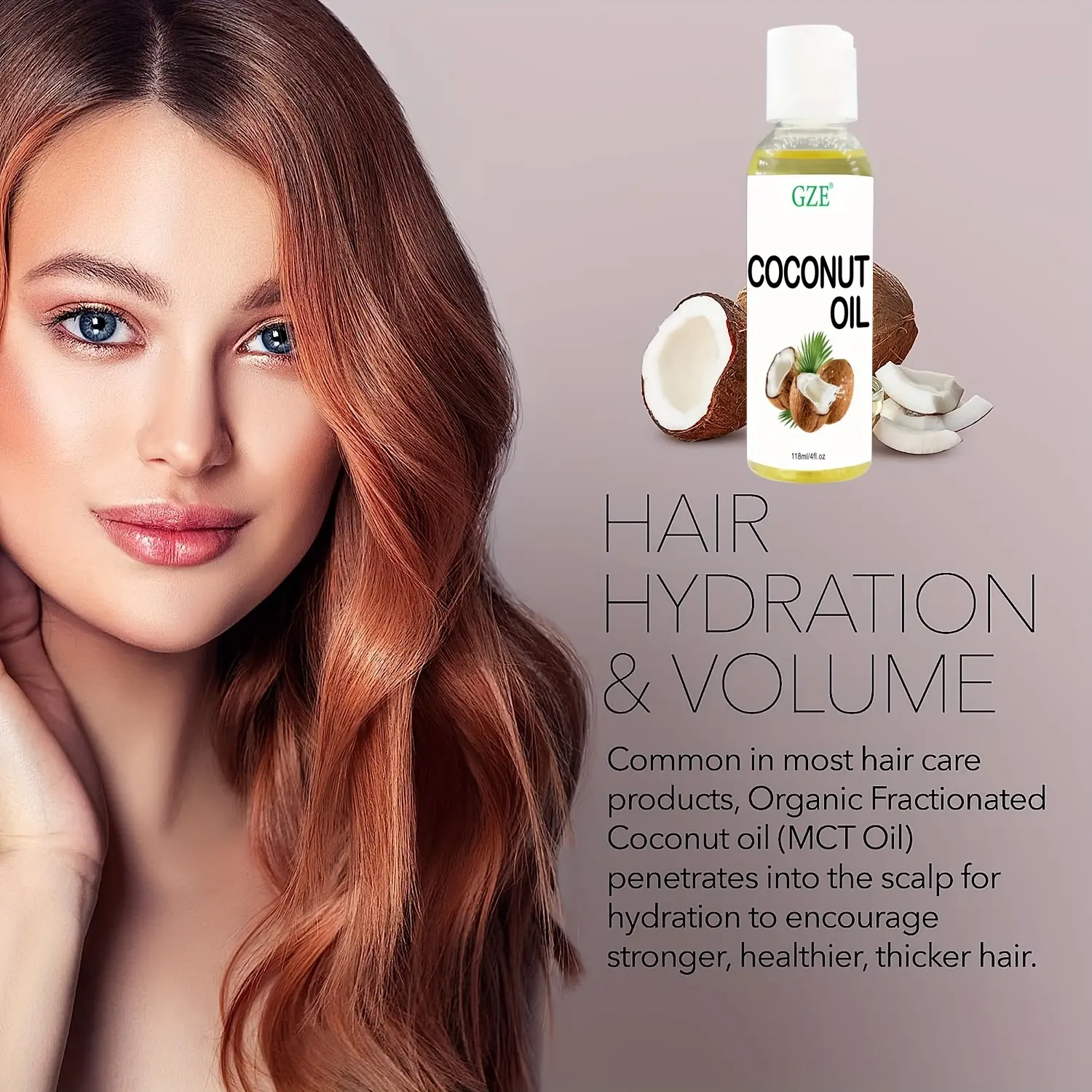 GZE Fractionated Coconut Oil - Relaxing Massage Oil, Liquid Carrier Oil for Diluting Essential Oils - Skin,Moisturizer Softener