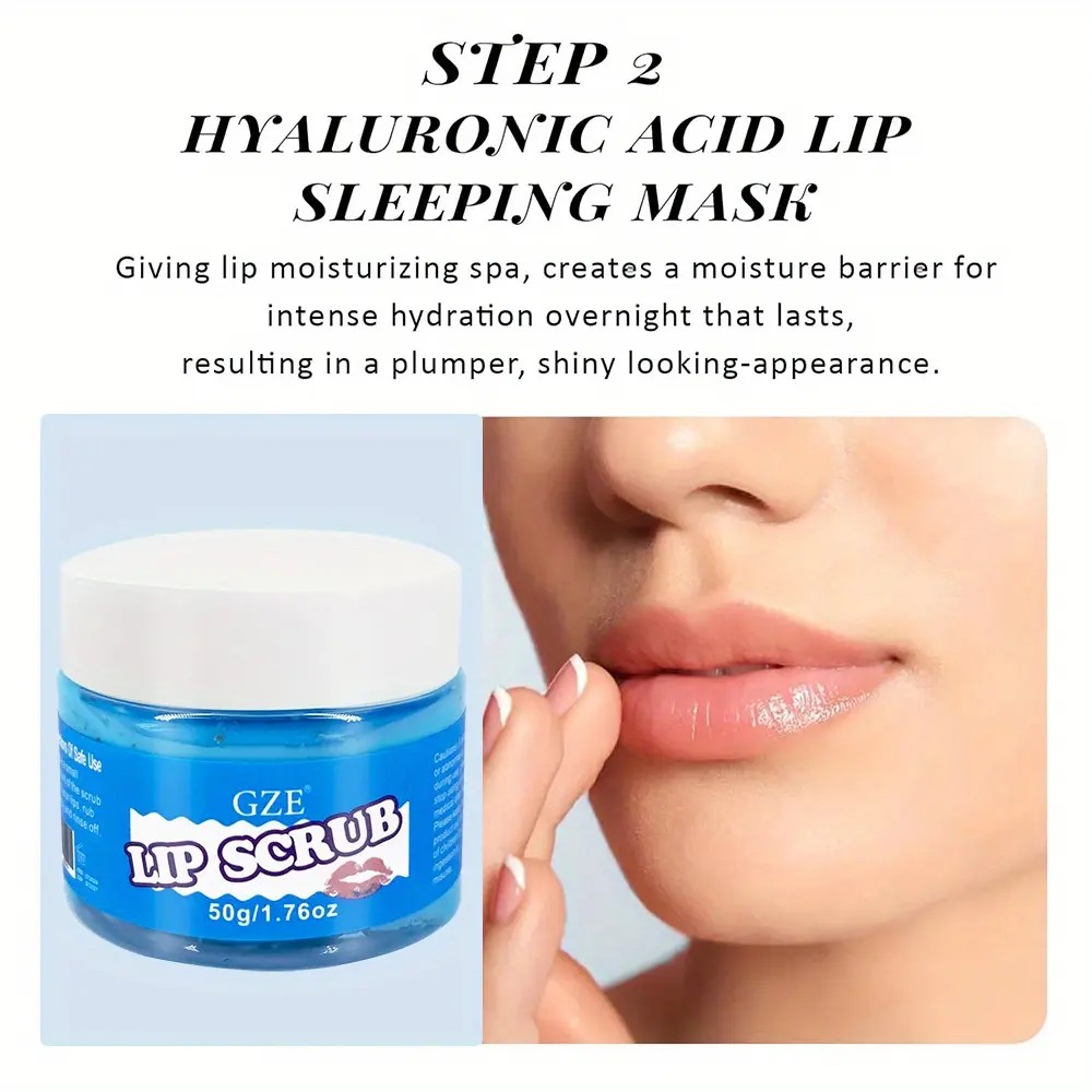 GZE Lip Scrub - Exfoliating and Moisturizing Lip Care Treatment with Natural Ingredients, Smooths and Softens Dry