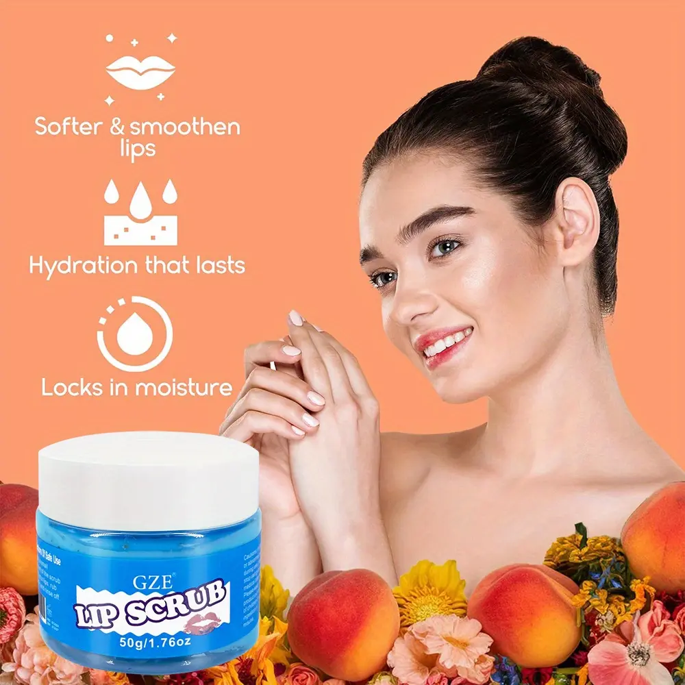 GZE Lip Scrub - Exfoliating and Moisturizing Lip Care Treatment with Natural Ingredients, Smooths and Softens Dry