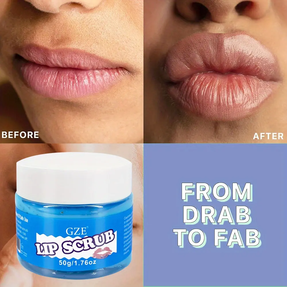GZE Lip Scrub - Exfoliating and Moisturizing Lip Care Treatment with Natural Ingredients, Smooths and Softens Dry
