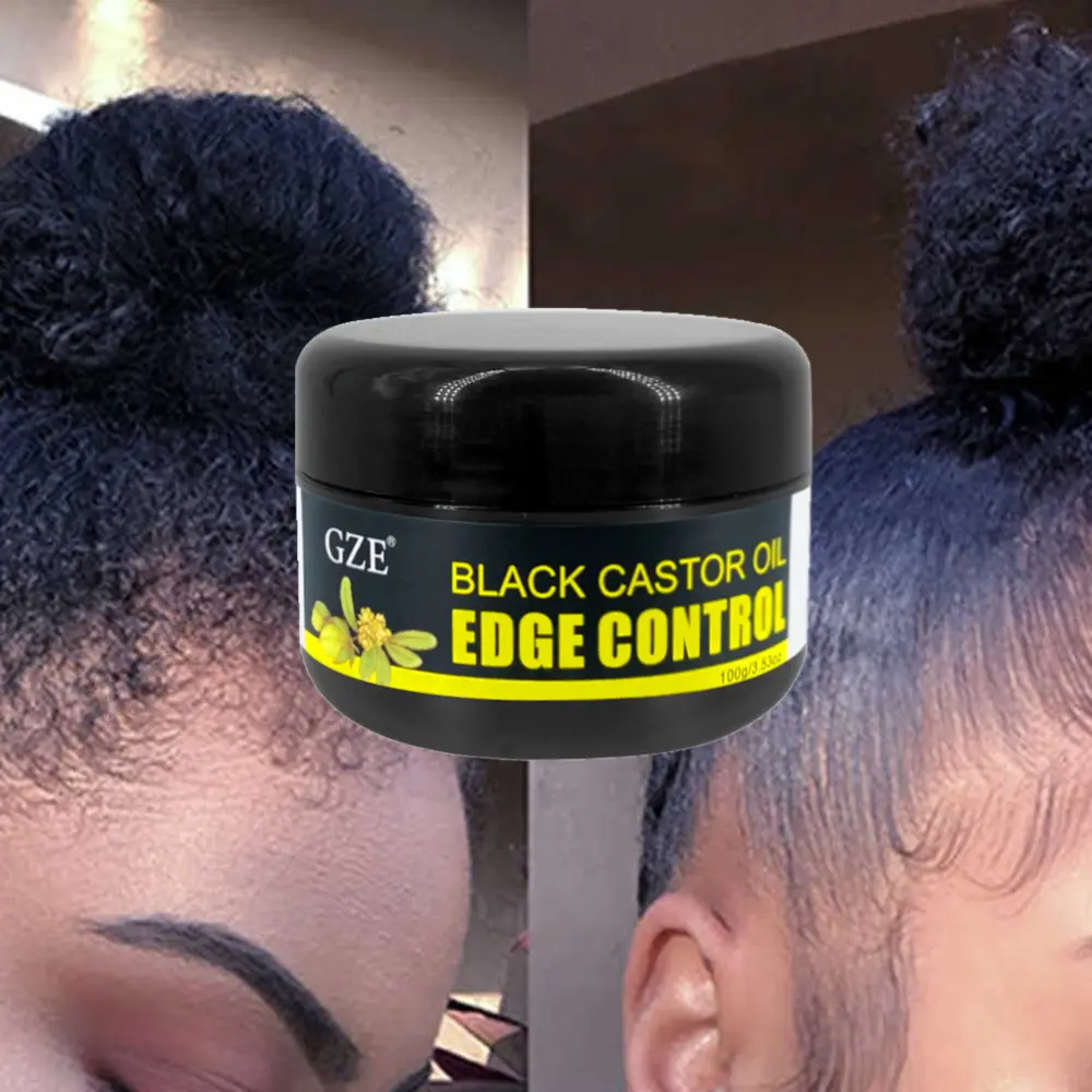 GZE African Black Castor Extra Hold Braid,Contains Black Castor Oil & Coconut Oil Edge Control, Hair Wax Gel for Women