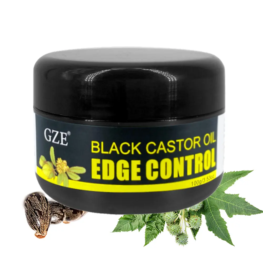 GZE African Black Castor Extra Hold Braid,Contains Black Castor Oil & Coconut Oil Edge Control, Hair Wax Gel for Women