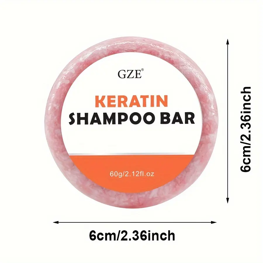GZE Straightening +  Keratin Shampoo Bar Soap, for Lustrous, Shiny Hair, Paraben-Free, Sulfate-Free Surfactants, Coconut Oil