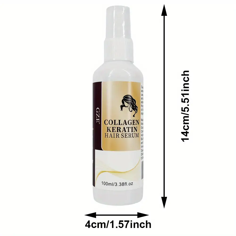 2 Pack GZE Collagen Keratin Hair Serum For Silky Hair Deep Conditioning Hydrating Repair Split Ends Anti-Breakage