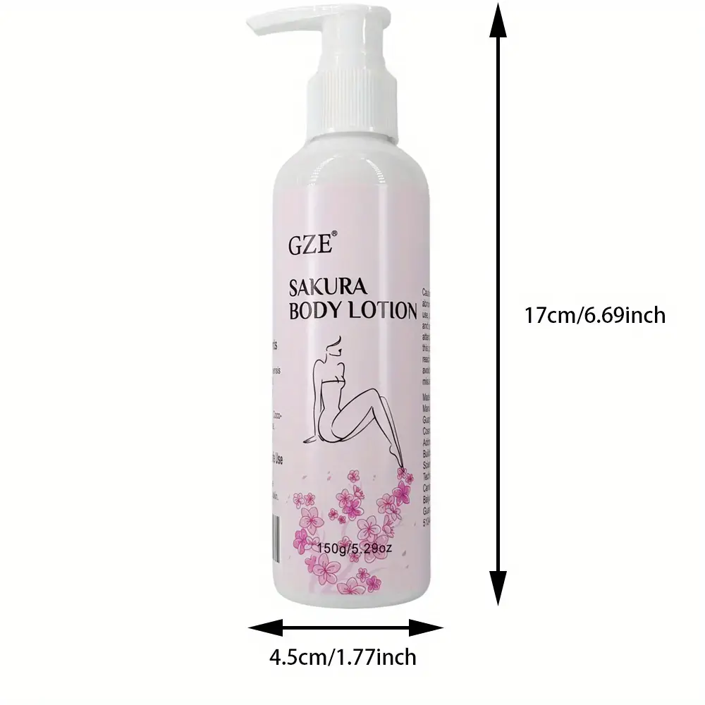 GZE Sakura Hand & Body Lotion 48 Hour Moisture Refreshing For Dry Skin Lightweight Non Greasy For All Skin Types