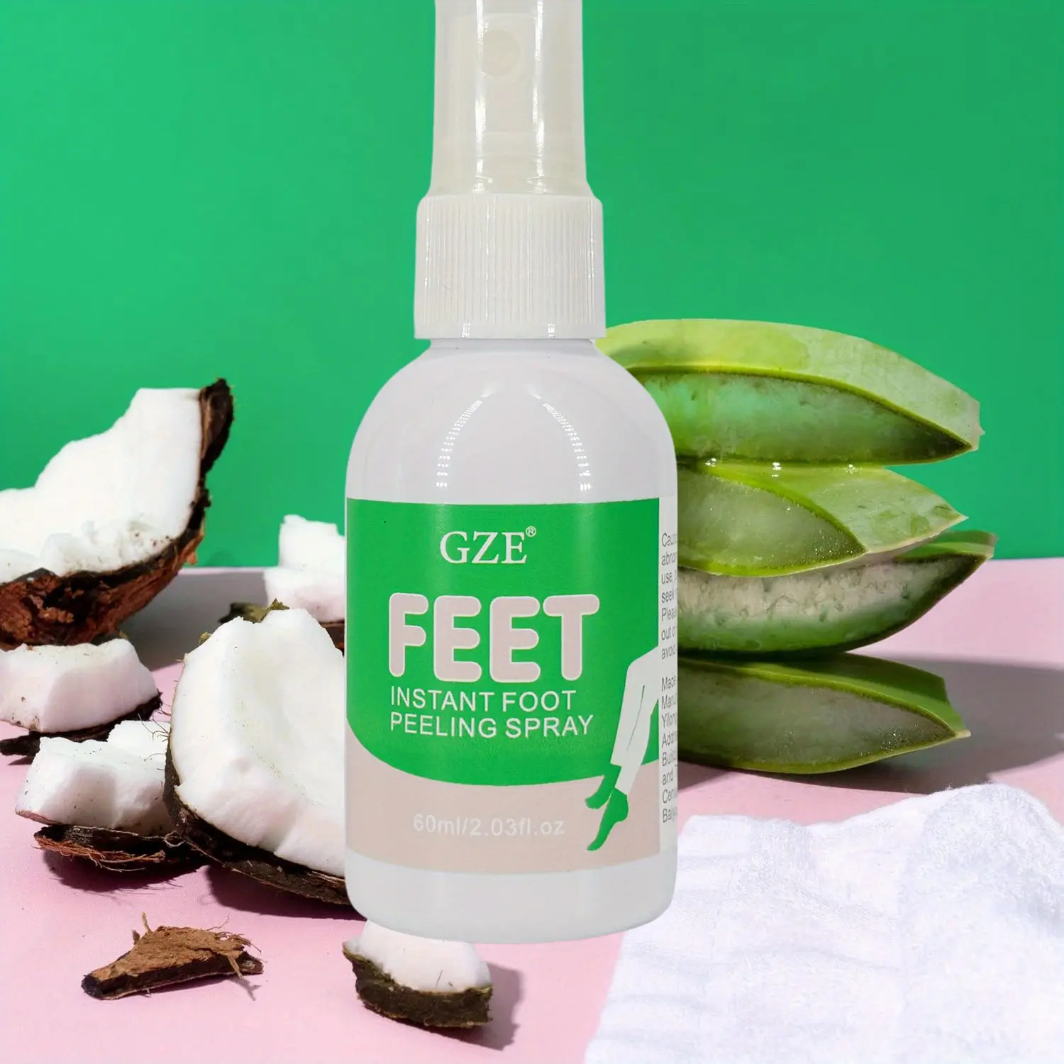 GZE Feet Instant Peeling Foot Spray, Softening Foot Peel Moisturizes Dry Feet, Clean Ingredients