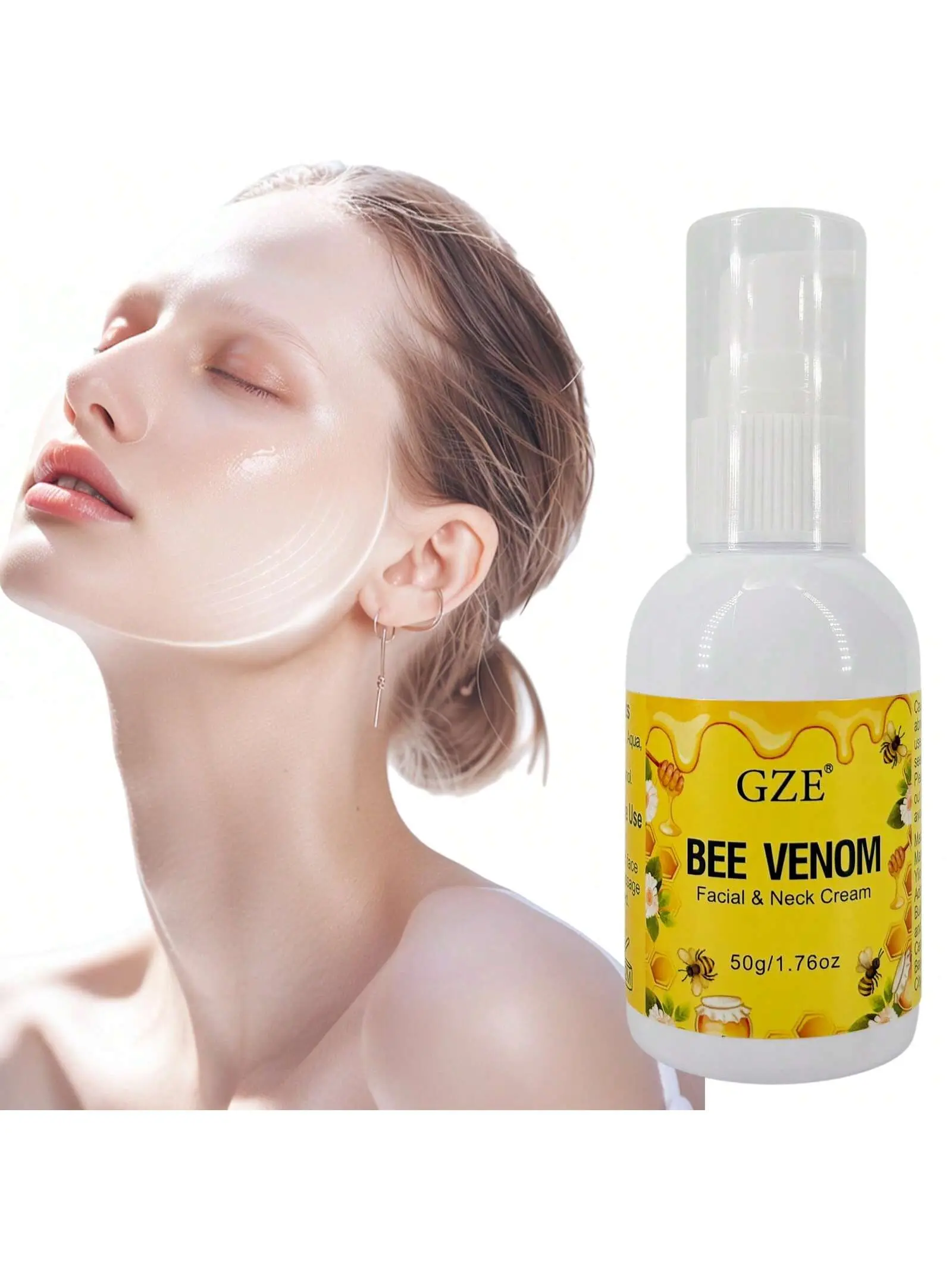 GZE Bee Venom Face & Neck Moisturizing Cream Lifting Tightening Anti-Aging Anti-Wrinkle Skincare