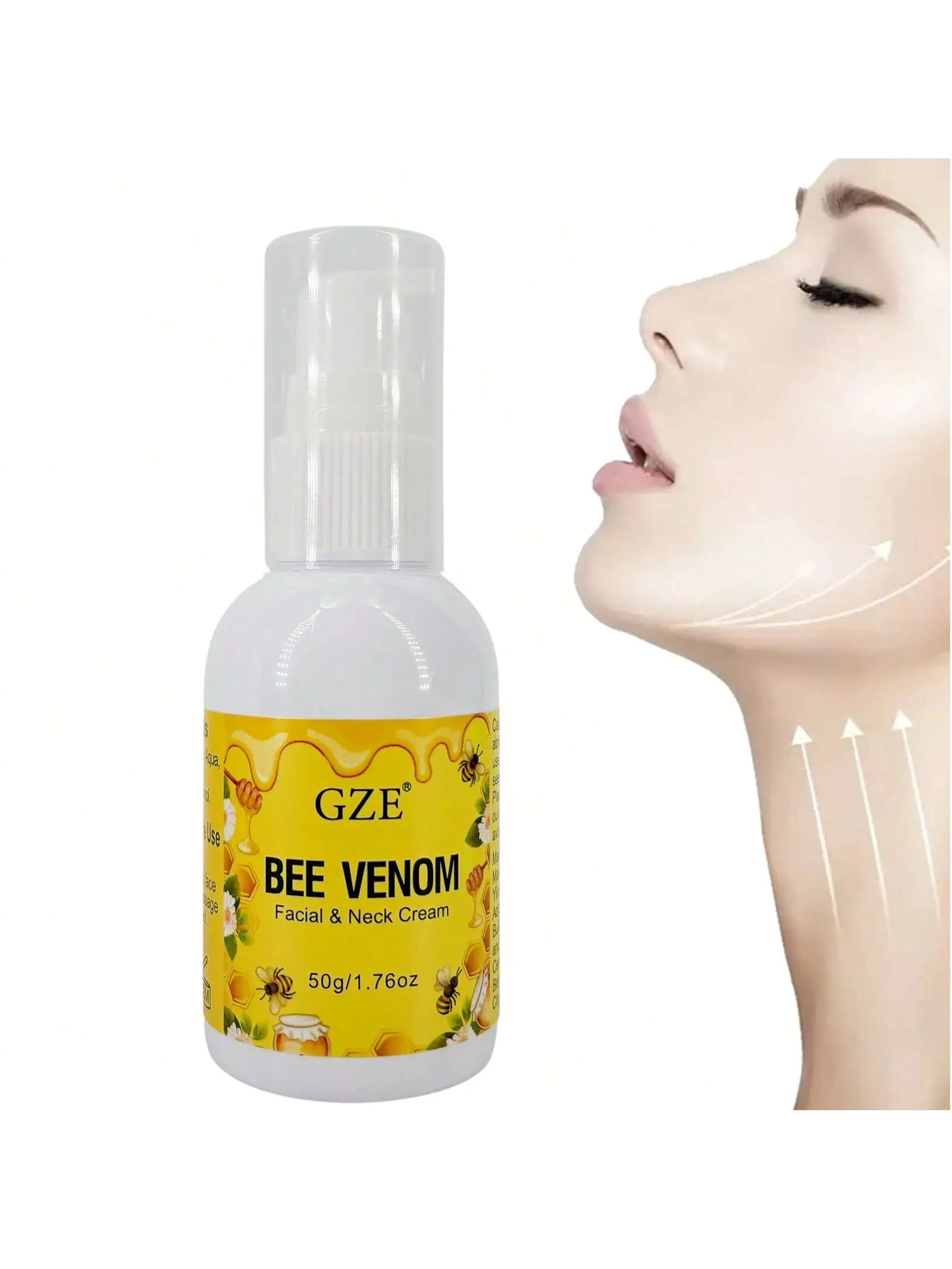 GZE Bee Venom Face & Neck Moisturizing Cream Lifting Tightening Anti-Aging Anti-Wrinkle Skincare