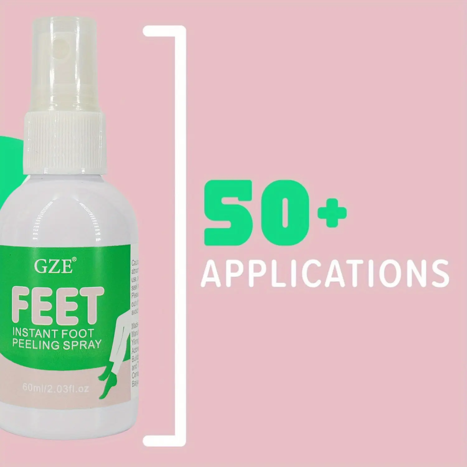 GZE Feet Instant Peeling Foot Spray, Softening Foot Peel Moisturizes Dry Feet, Clean Ingredients