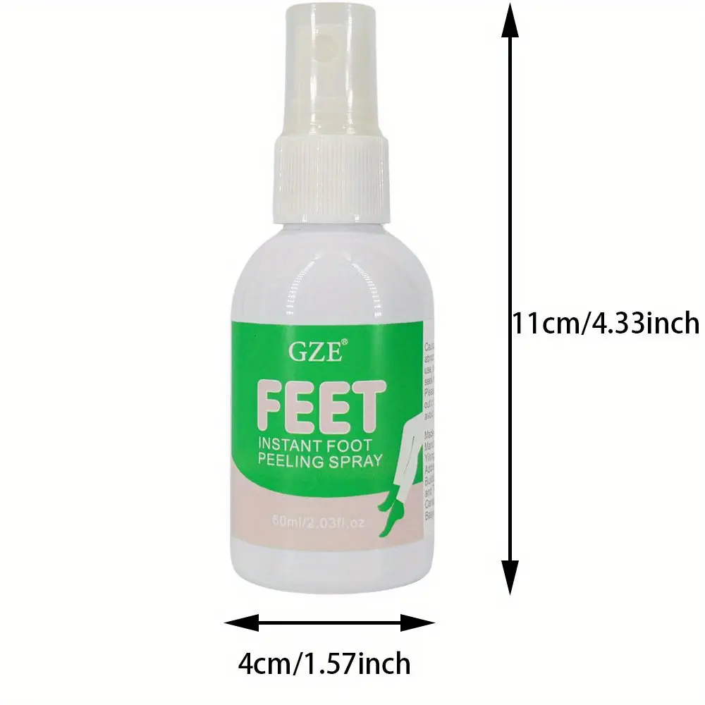 GZE Feet Instant Peeling Foot Spray, Softening Foot Peel Moisturizes Dry Feet, Clean Ingredients