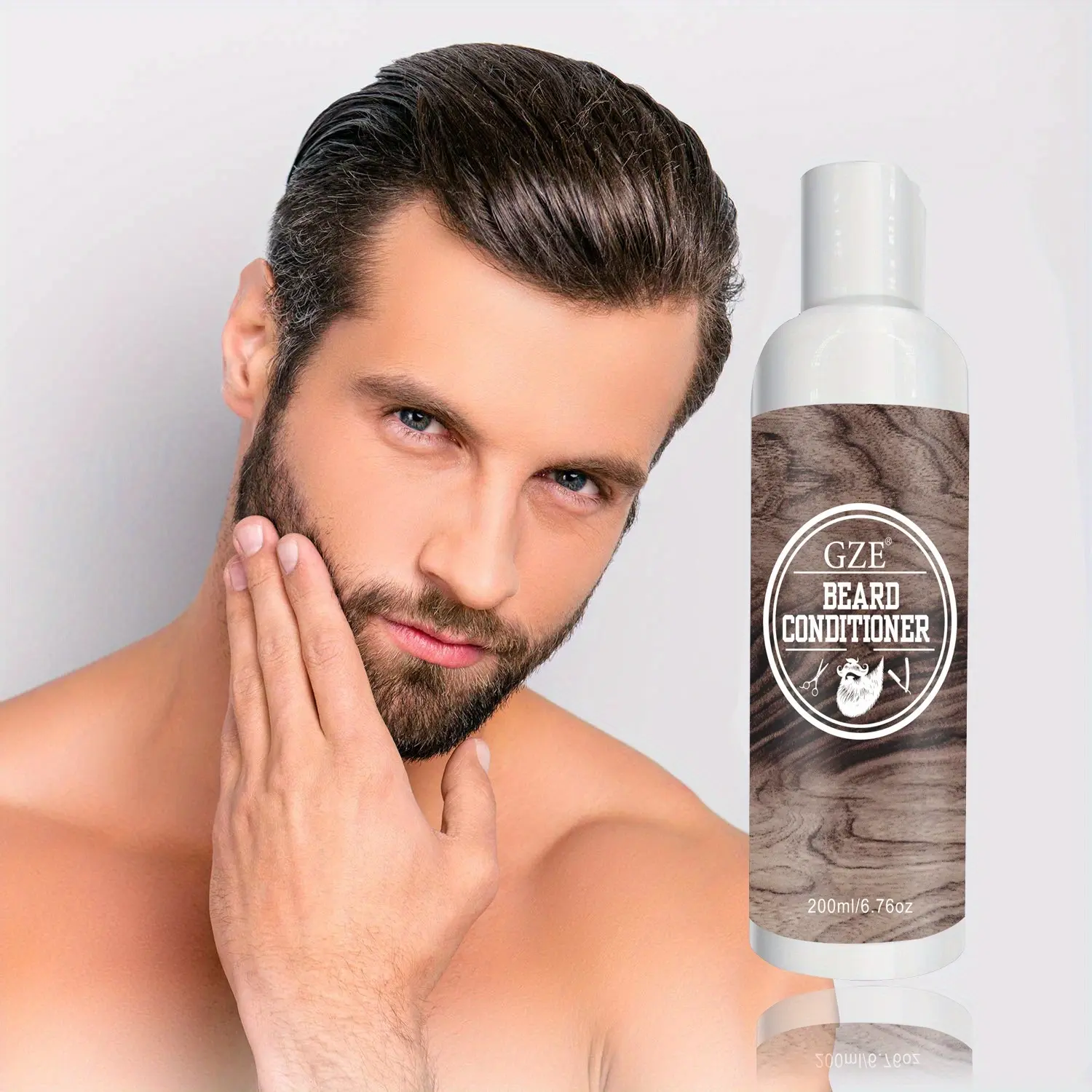 GZE Beard Shampoo & Conditioner - Beard Wash Natural Beard Care with Tea Tree Oil, Argan Oil & Vitamin E for Softness, Strength