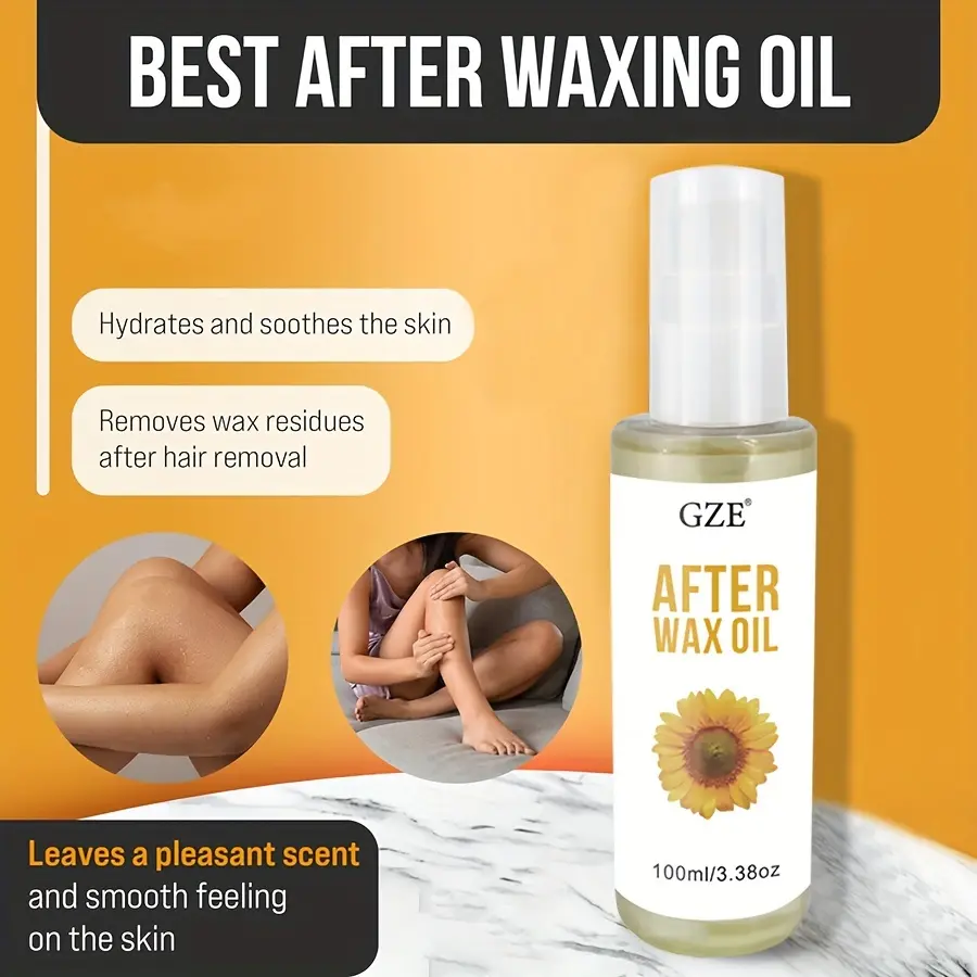 GZE PRE & AFTER WAX SET Clean & Hydrate At Home Waxing Kit Oils – Pre Wax Cleanser Preps & Protects Skin