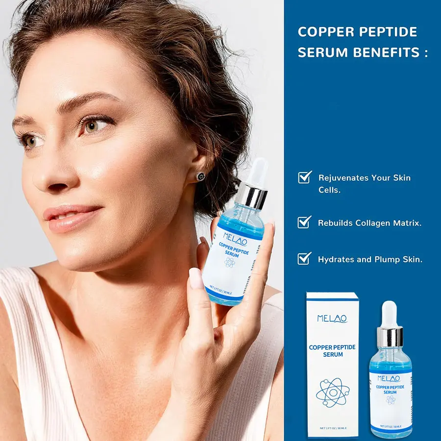Melao Natural Deep Nourishing Firming Blue Copper Peptide Serum for face Anti Aging Anti Wrinkle