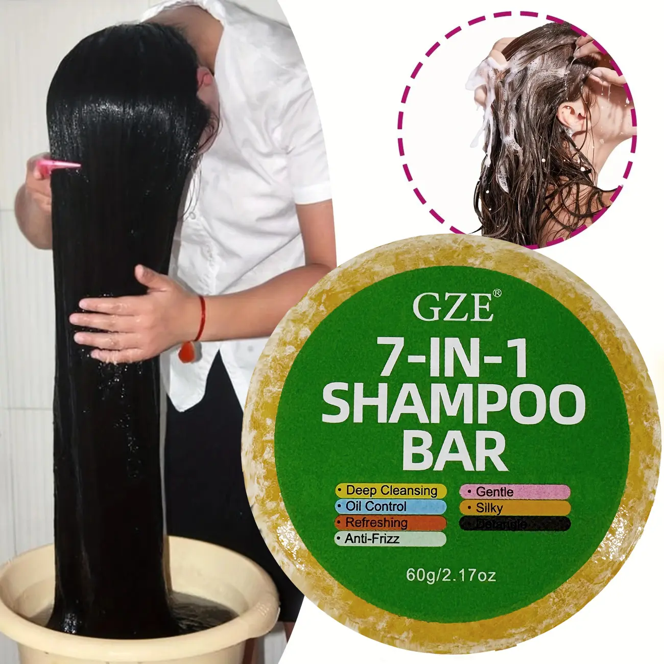 10 PACK Family Set GZE 7-IN-1 Shampoo Bar Deep Cleansing Gentle Oil Control Silky Refreshing Detangle Anti-Frizz