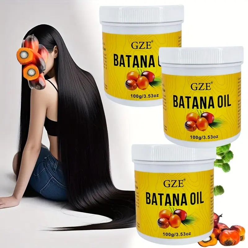 3 Pack GZE Batana Oil Raw Unrefined Moisturizing Scalp And Hair Care
