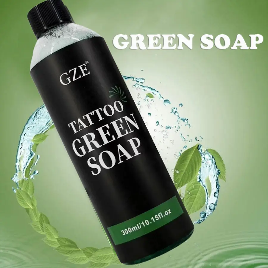 GZE Tattoo Green Soap Deep Cleansing Cleanser For Light Beige Pre And After Tattooing