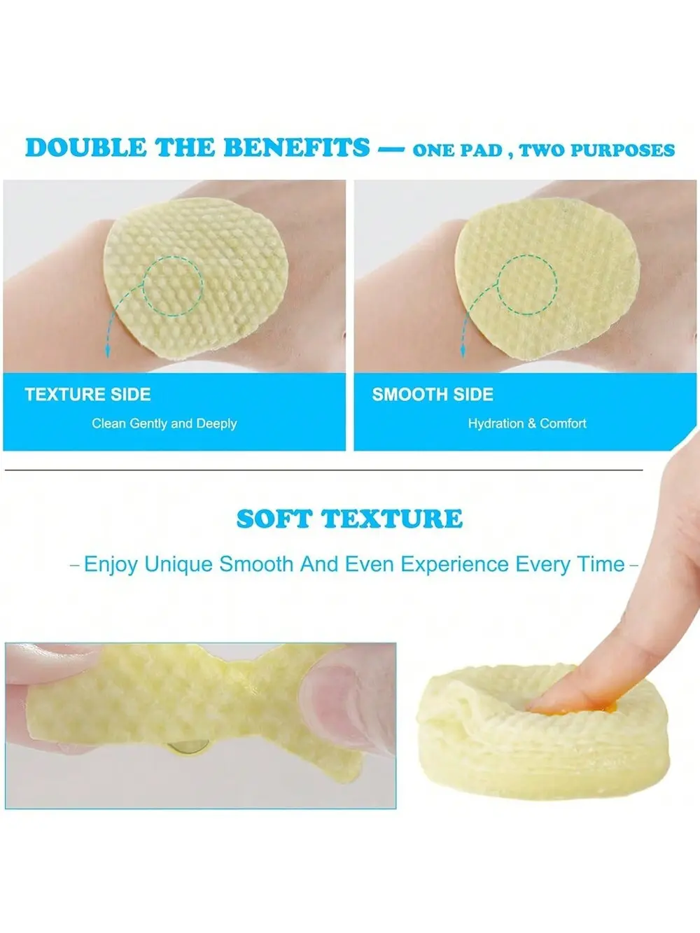 GZE Kojic Acid & Turmeric Cleansing Pads Exfoliating Brightens Glow Energizes Skin Enhance Skin Deep Cleansing Makeup Remover