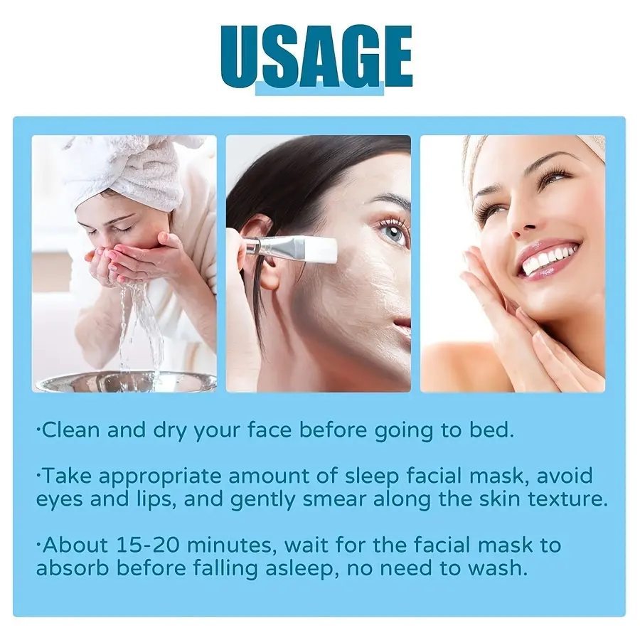 GZE Ice Water Sleeping Mask Beauty Skin 100g for Face Multi-purpose Hydration and Moisturization, Perfect for Dry, Dull