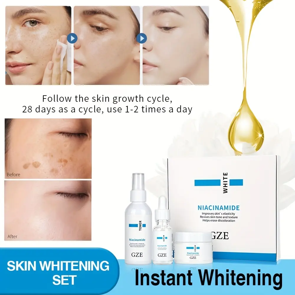 GZE Nicotinamide Whitening Facial Kit for Tan-Pigmented Skin