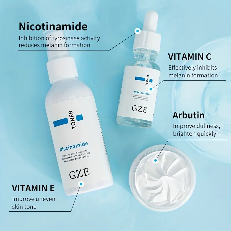 GZE Nicotinamide Whitening Facial Kit for Tan-Pigmented Skin