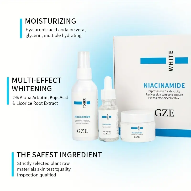 GZE Nicotinamide Whitening Facial Kit for Tan-Pigmented Skin
