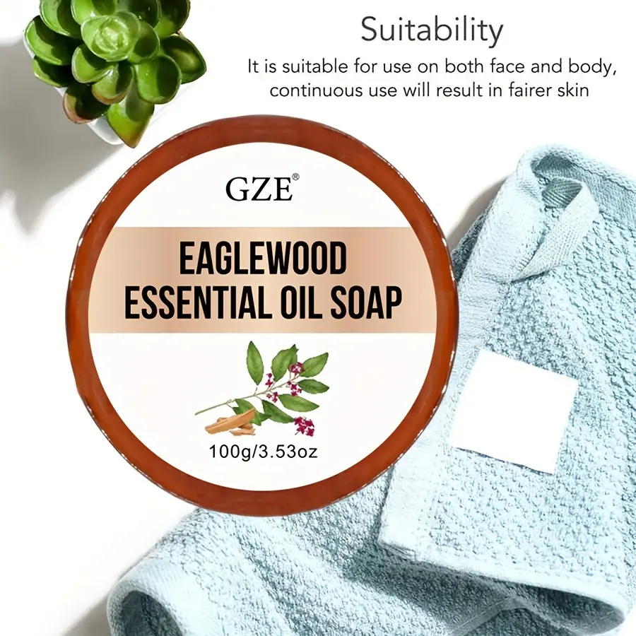 GZE Handmade Sandalwood Soap Handmade Essential Oil Soap Cleansing Bath Soap Hydrating And Moisturizing Agarwood Soap