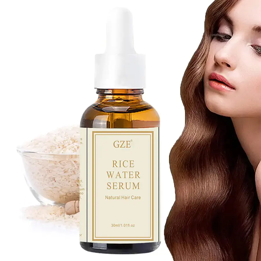 GZE Organic Rice Water Serum For Hair Gr th, Skincare, Rice Water Essential Oil Revitalize and Strengthen Hair for Men and Women