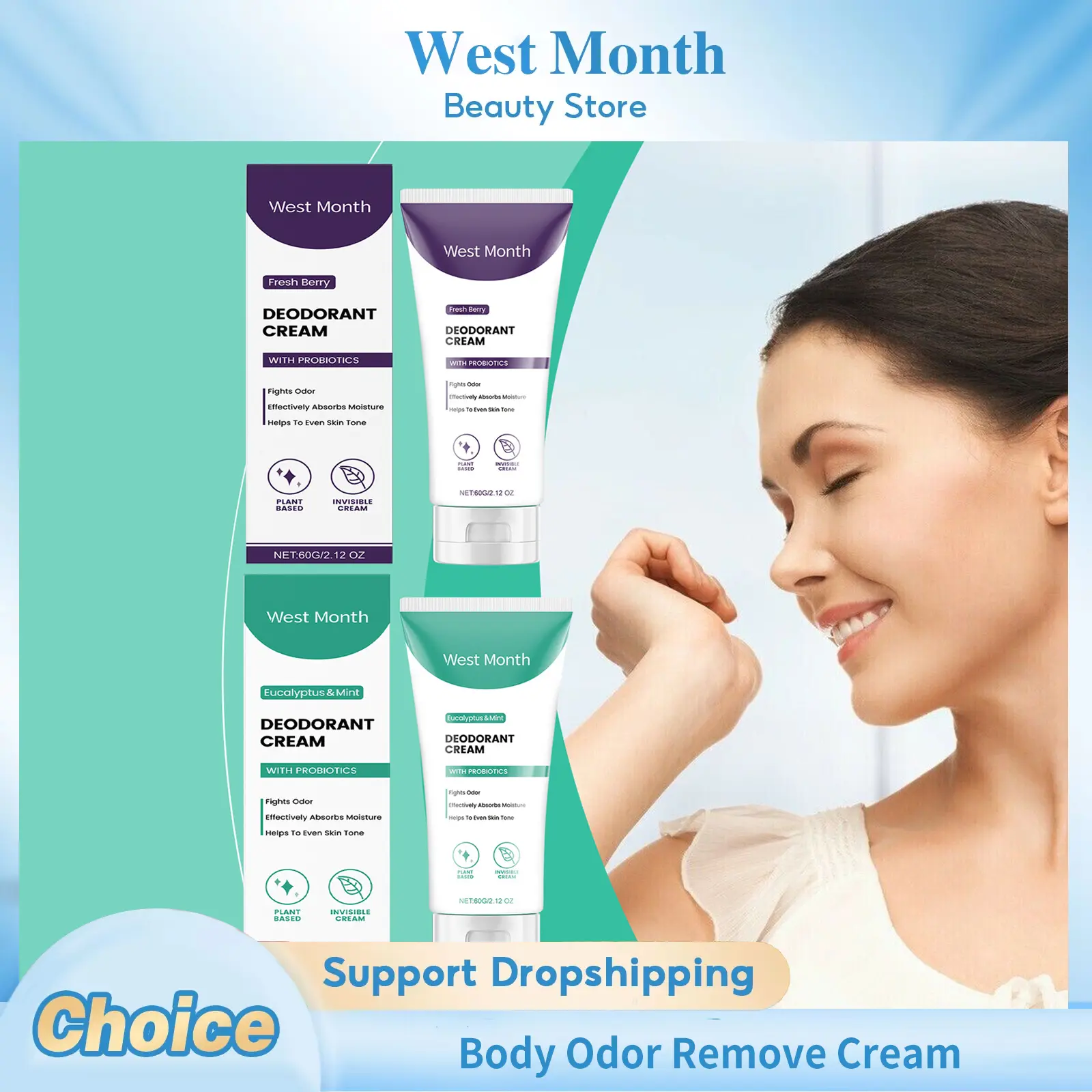 Body Odor Remove Cream Suppressing Bad Odor Long Lasting Aroma Deep Hydration Antioxidant Protection Refreshing Deodorant Cream