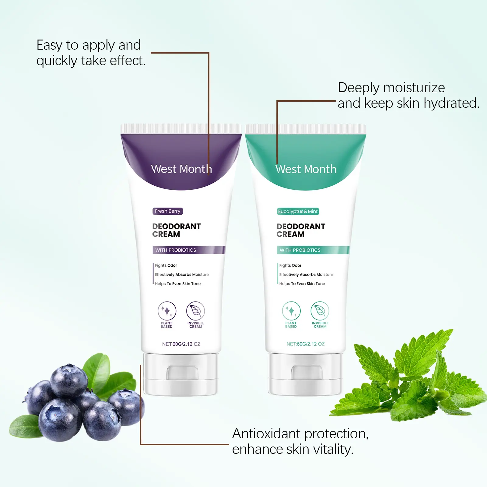 Body Odor Remove Cream Suppressing Bad Odor Long Lasting Aroma Deep Hydration Antioxidant Protection Refreshing Deodorant Cream