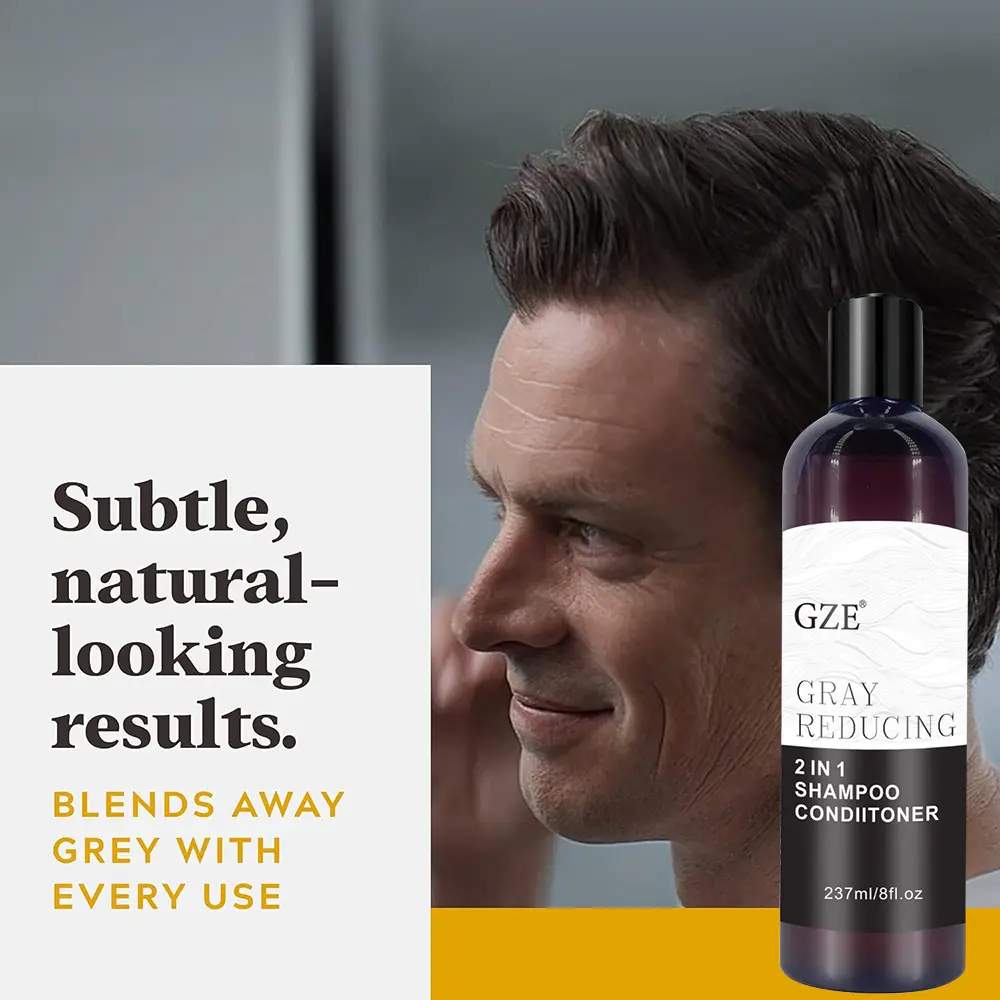 GZE Grey Reducing 2-In-1 Shampoo Conditioner - Softening Properties Say Goodbye to Grey Hair Eliminate Unwanted Grey Hair Tones