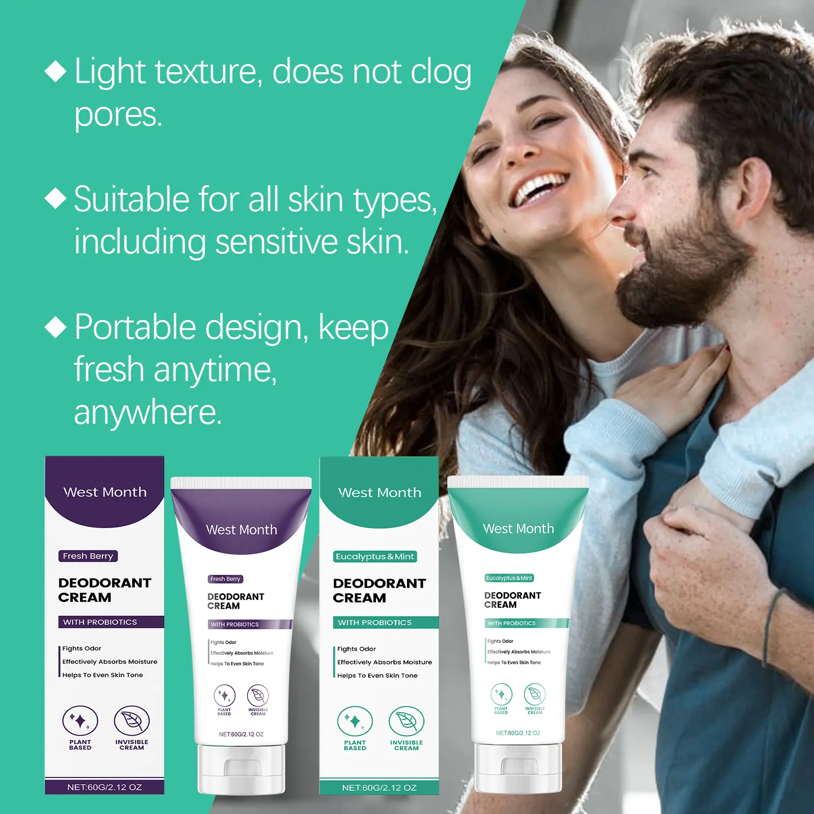Body Odor Remove Cream Suppressing Bad Odor Long Lasting Aroma Deep Hydration Antioxidant Protection Refreshing Deodorant Cream