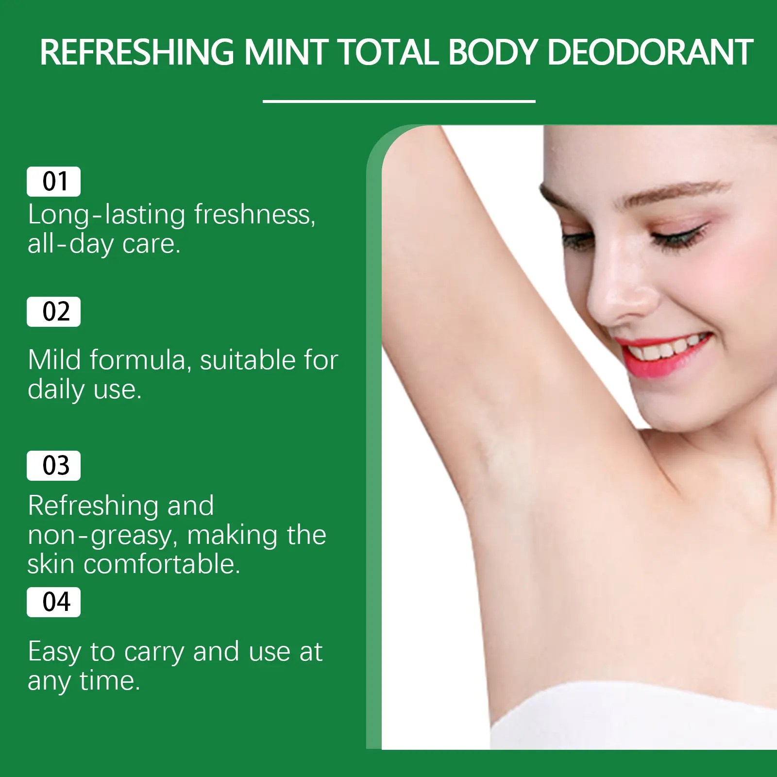 Mint Body Deodorant Stick Eliminate Underarm Smell Remove Odor Control Sweating Persistent Aroma Refreshing Antiperspirant Stick