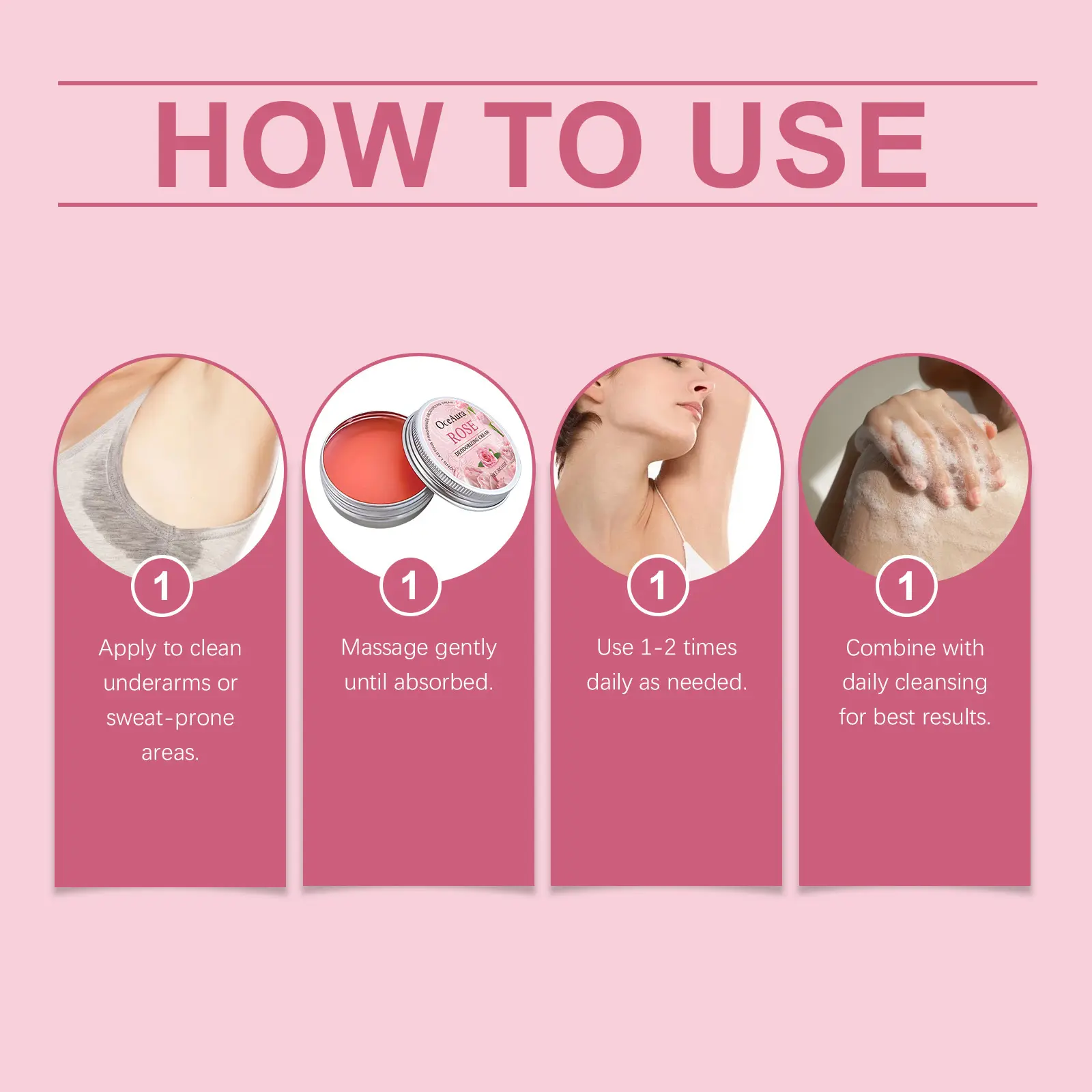 Rose Deodorant Body Cream Eliminate Odor Reduce Sweating Neutralize Armpit Smell Lasting Aroma Charming Refresh Fragrance Cream
