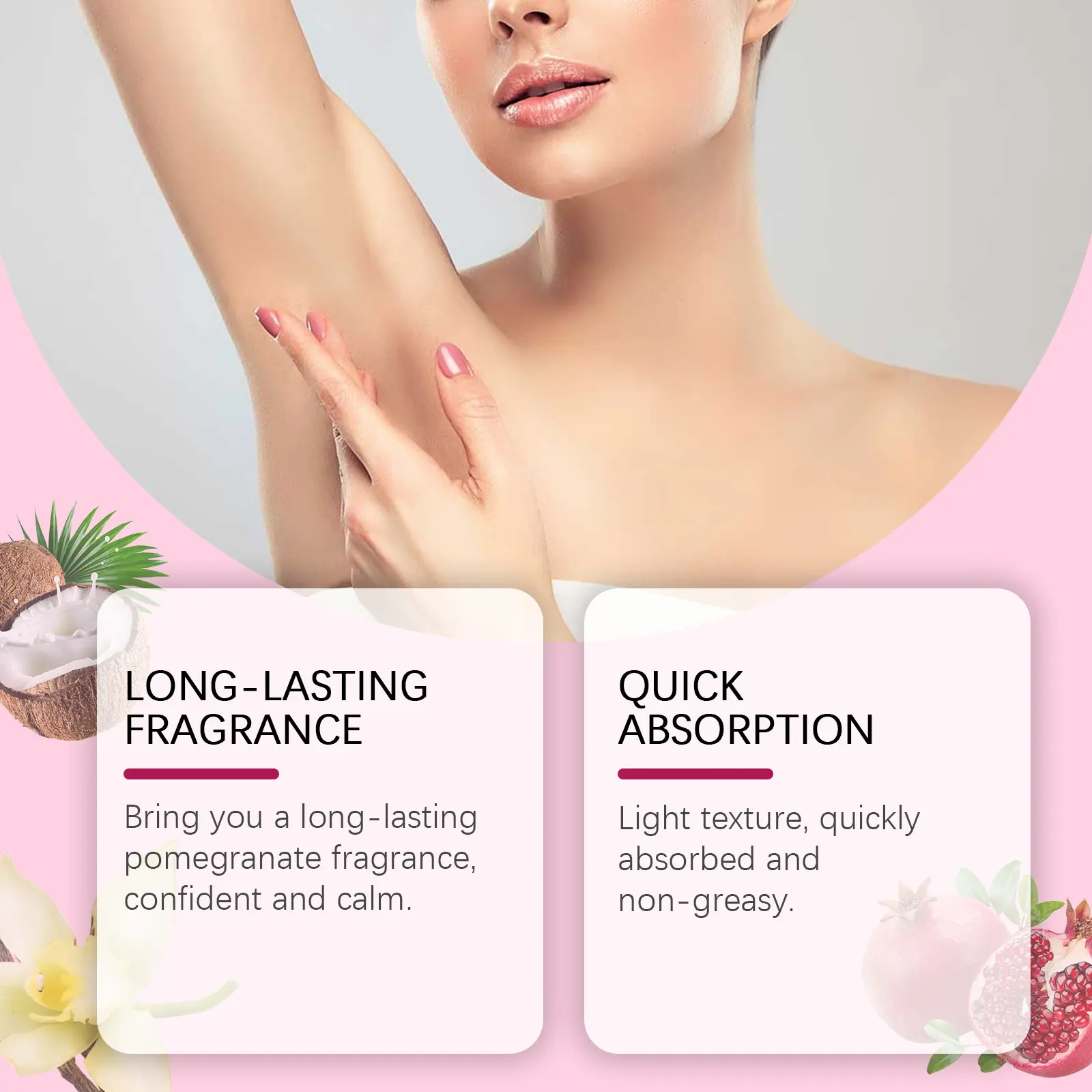 Pomegranate Deodorant Stick Neutralize Odor Stop Sweating Remove Smell Long Lasting Aroma Refreshing Smooth Body Fragrance Stick
