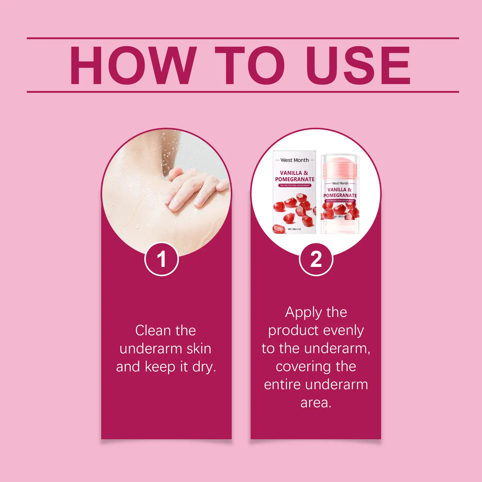 Pomegranate Deodorant Stick Neutralize Odor Stop Sweating Remove Smell Long Lasting Aroma Refreshing Smooth Body Fragrance Stick