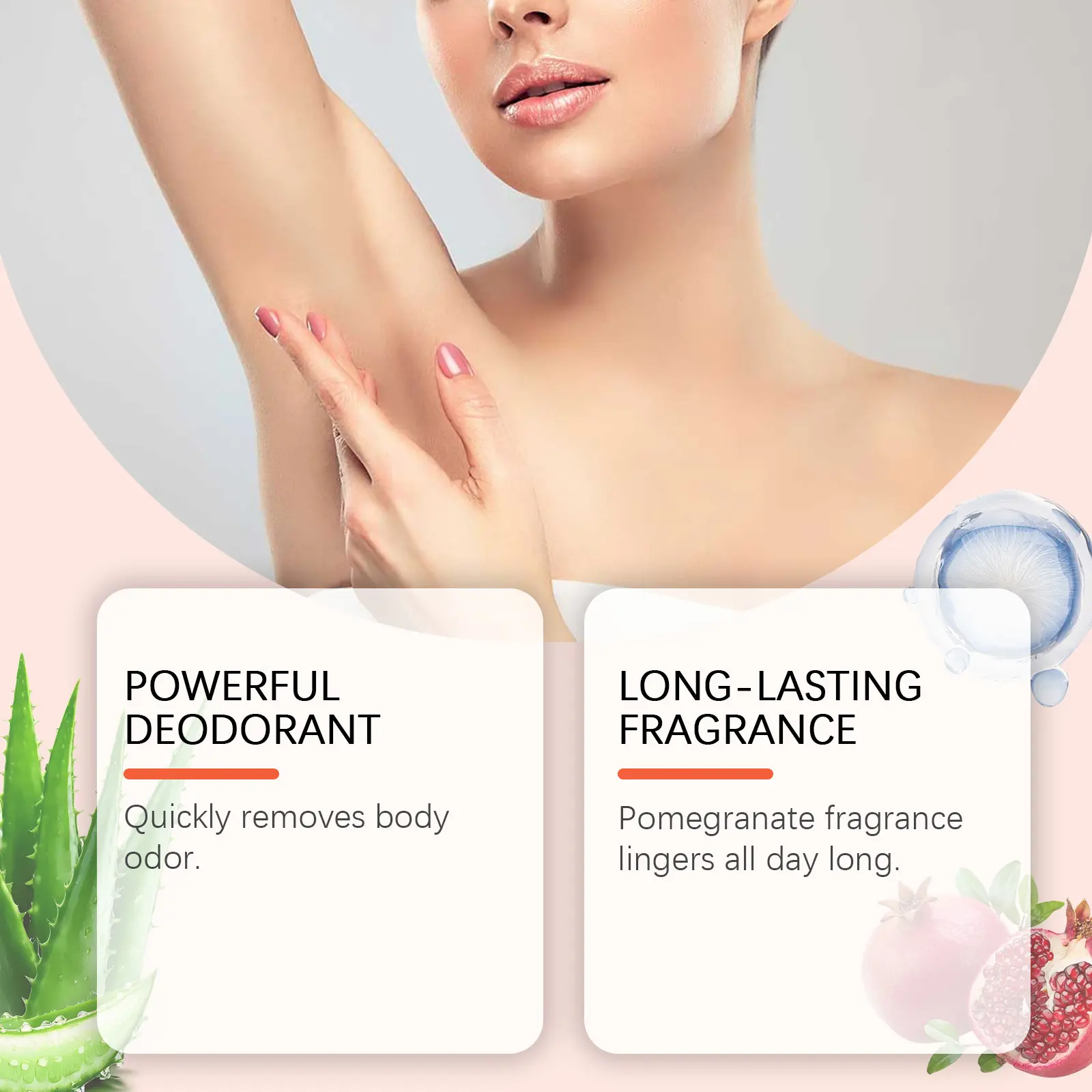 Pomegranate Antiperspirant Stick Deodorant Reduce Sweating Remove Armpit Smell Charming Fragrance Refreshing Odor Removal Stick