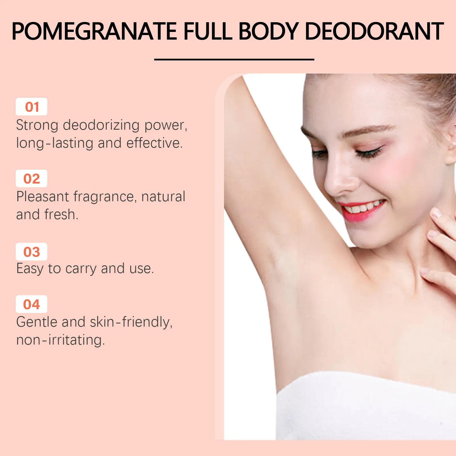 Pomegranate Antiperspirant Stick Deodorant Reduce Sweating Remove Armpit Smell Charming Fragrance Refreshing Odor Removal Stick