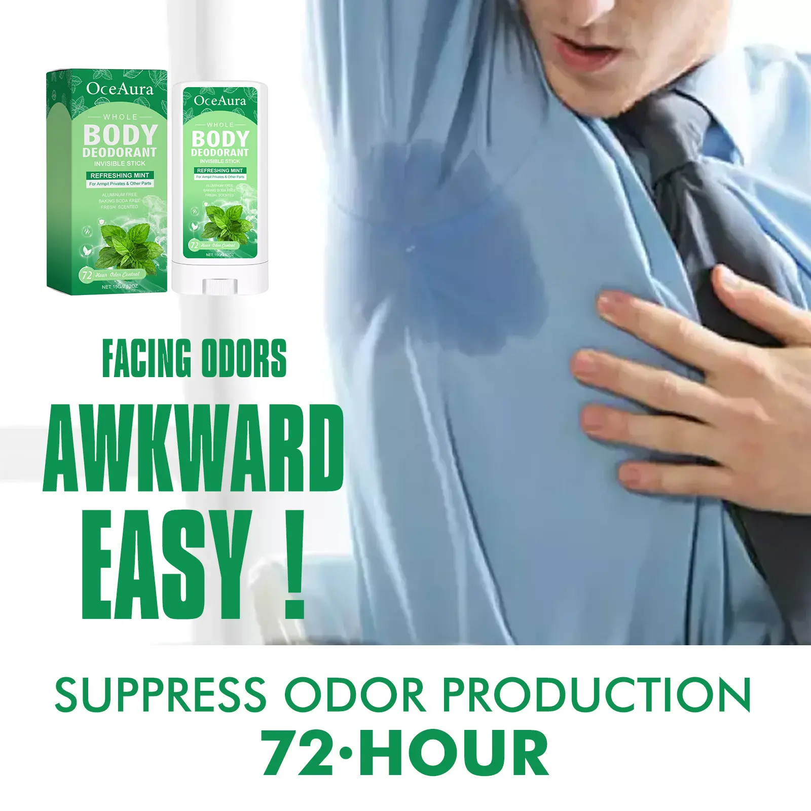 Body Odor Remove Stick Underarm Odor Removal Antiperspirant Long Lasting Fragrance Refreshing Keep Drying Body Deodorant Stick