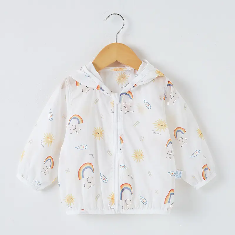 Girls Hooded Air-conditioned Shirt 2025 New Summer Baby Korean Version Western Style Summer Outfit Thin Cartoon Polka Dot Jacket