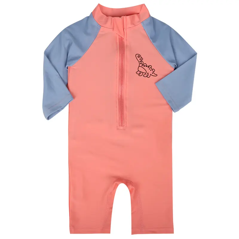 Children's Swimsuit, Girls' and Boys' 2025 New Conjoined Dinosaur Horn Baby Sunscreen Surfing Suit, Baby and Toddler Swimsuit