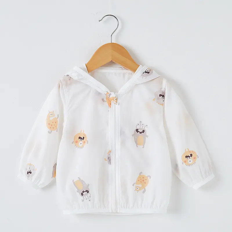 Girls Hooded Air-conditioned Shirt 2025 New Summer Baby Korean Version Western Style Summer Outfit Thin Cartoon Polka Dot Jacket