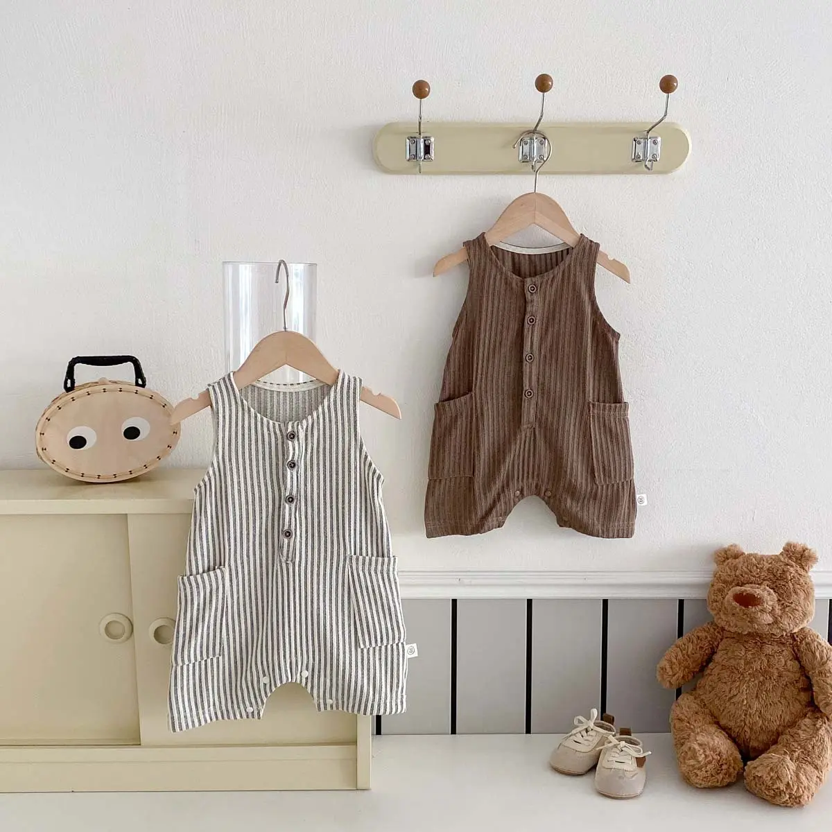 Summer Korean Version Baby Sleeveless Vest Jumpsuit, Short Climbing Suit, Newborn Baby Chest Vest, Outdoor Clothes