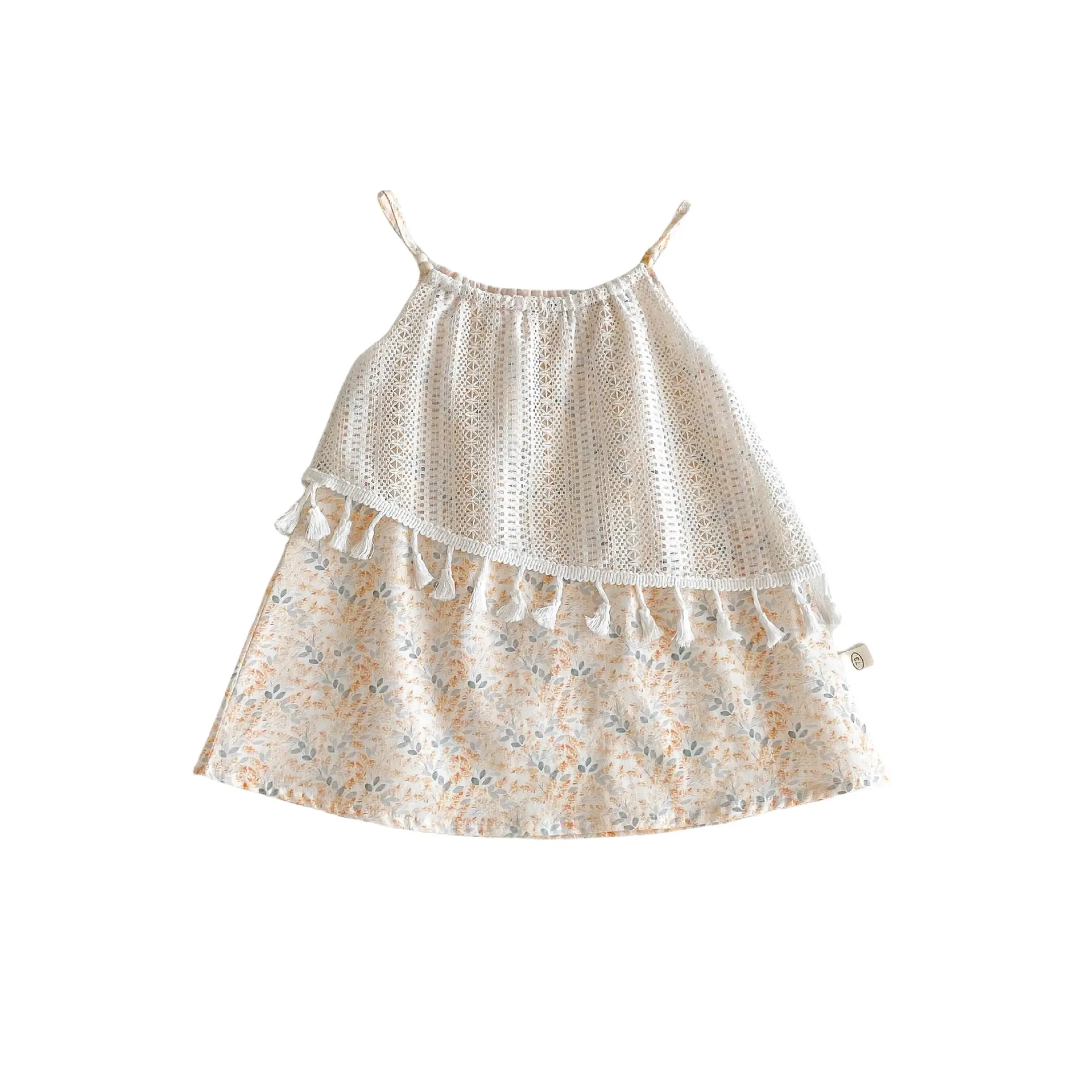 Girls' Korean Version Camisole Dress 2025 New Summer Baby Stylish Lace Princess Dress Trendy Children's Floral Dress