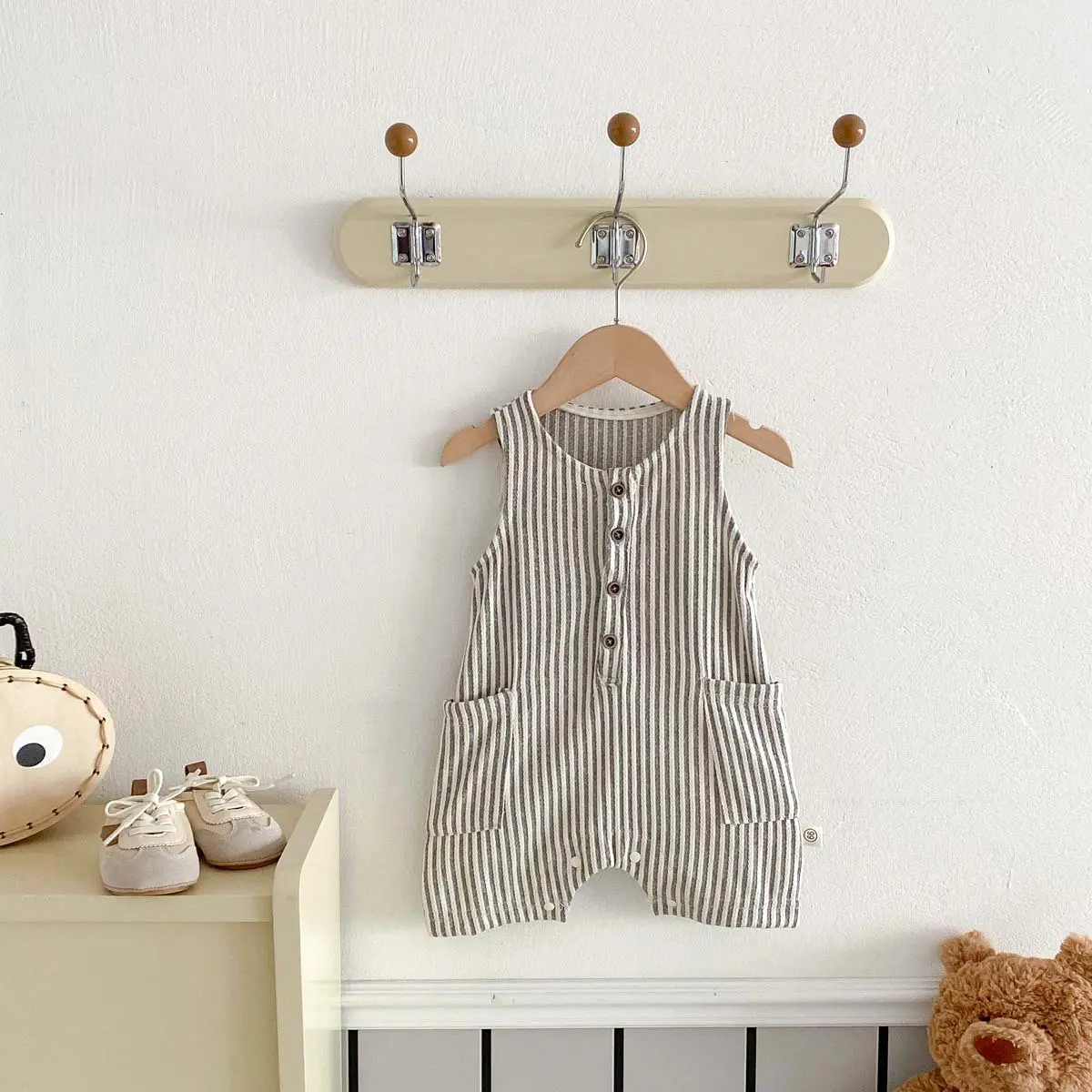 Summer Korean Version Baby Sleeveless Vest Jumpsuit, Short Climbing Suit, Newborn Baby Chest Vest, Outdoor Clothes
