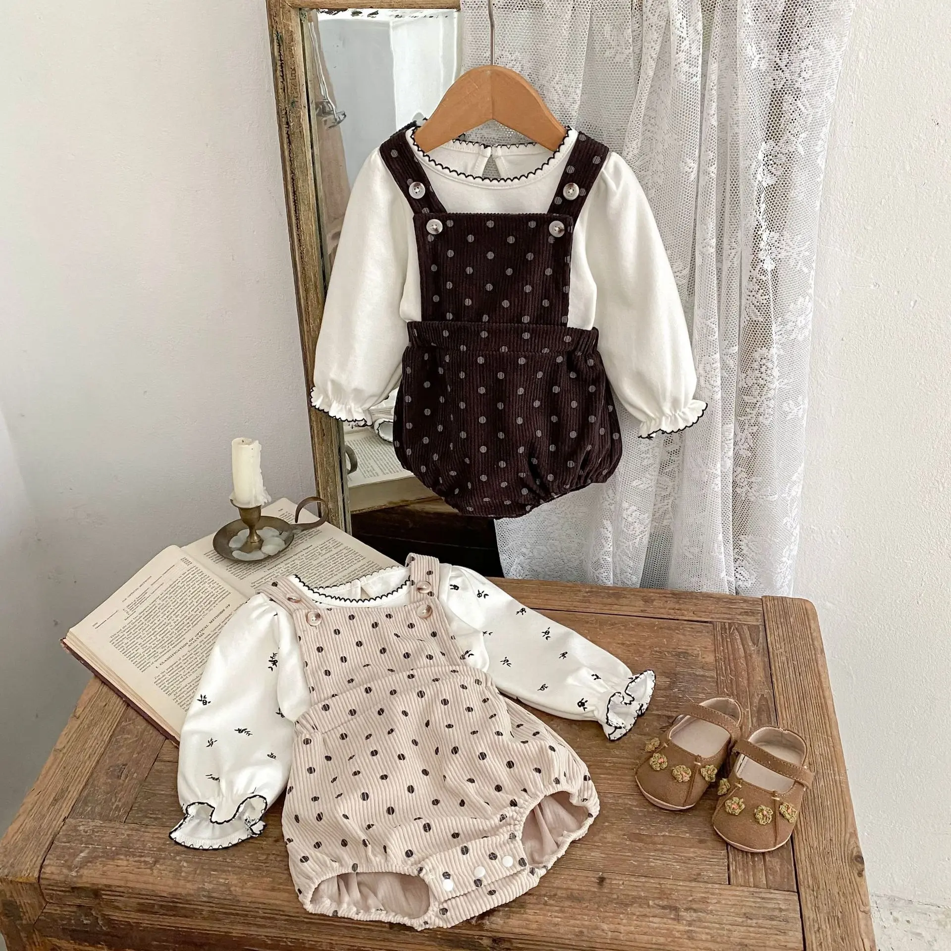 2025 New Autumn Ins Baby Cute Printed Strap for Boys and Girls Romper Jumpsuit and Climbing Suit