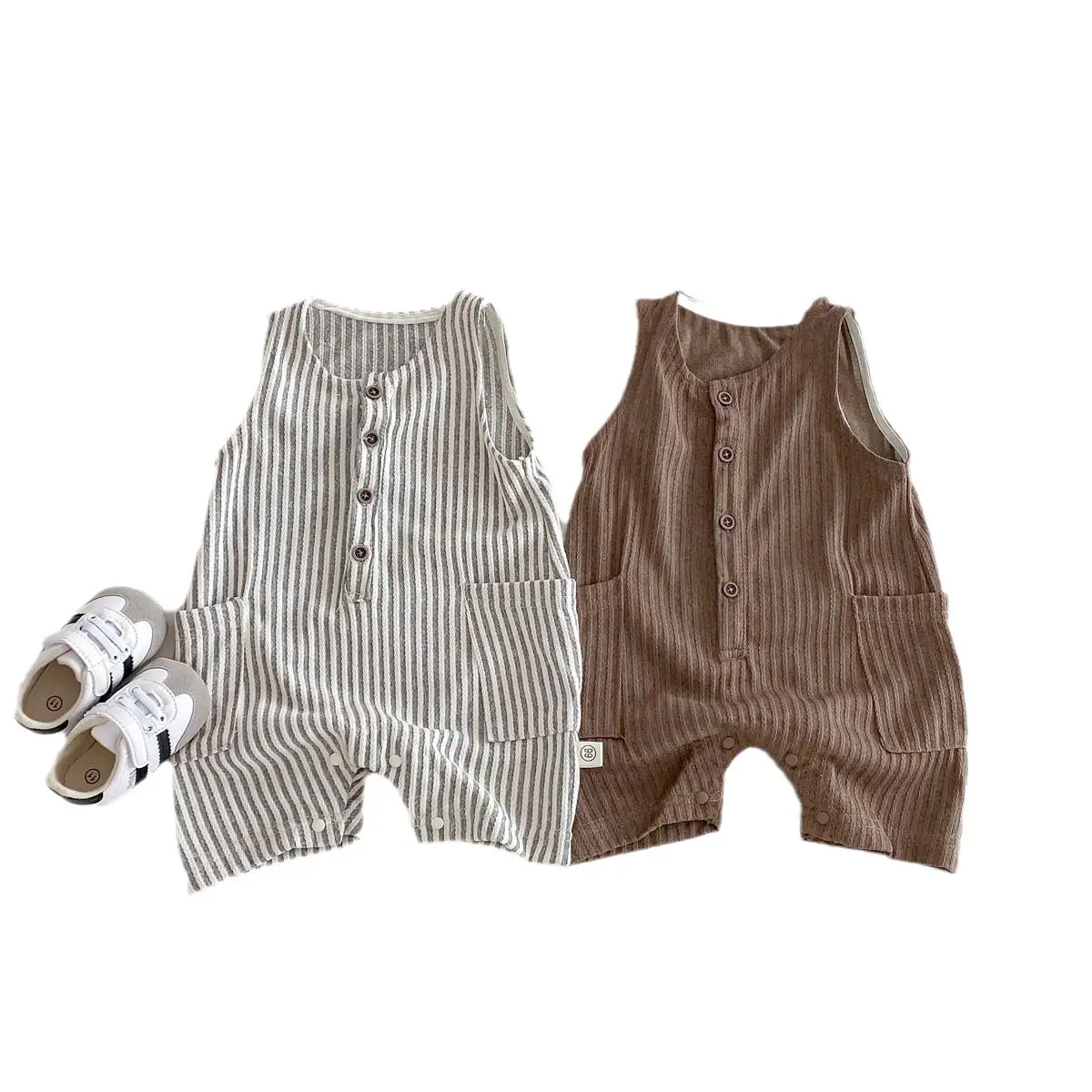 Summer Korean Version Baby Sleeveless Vest Jumpsuit, Short Climbing Suit, Newborn Baby Chest Vest, Outdoor Clothes