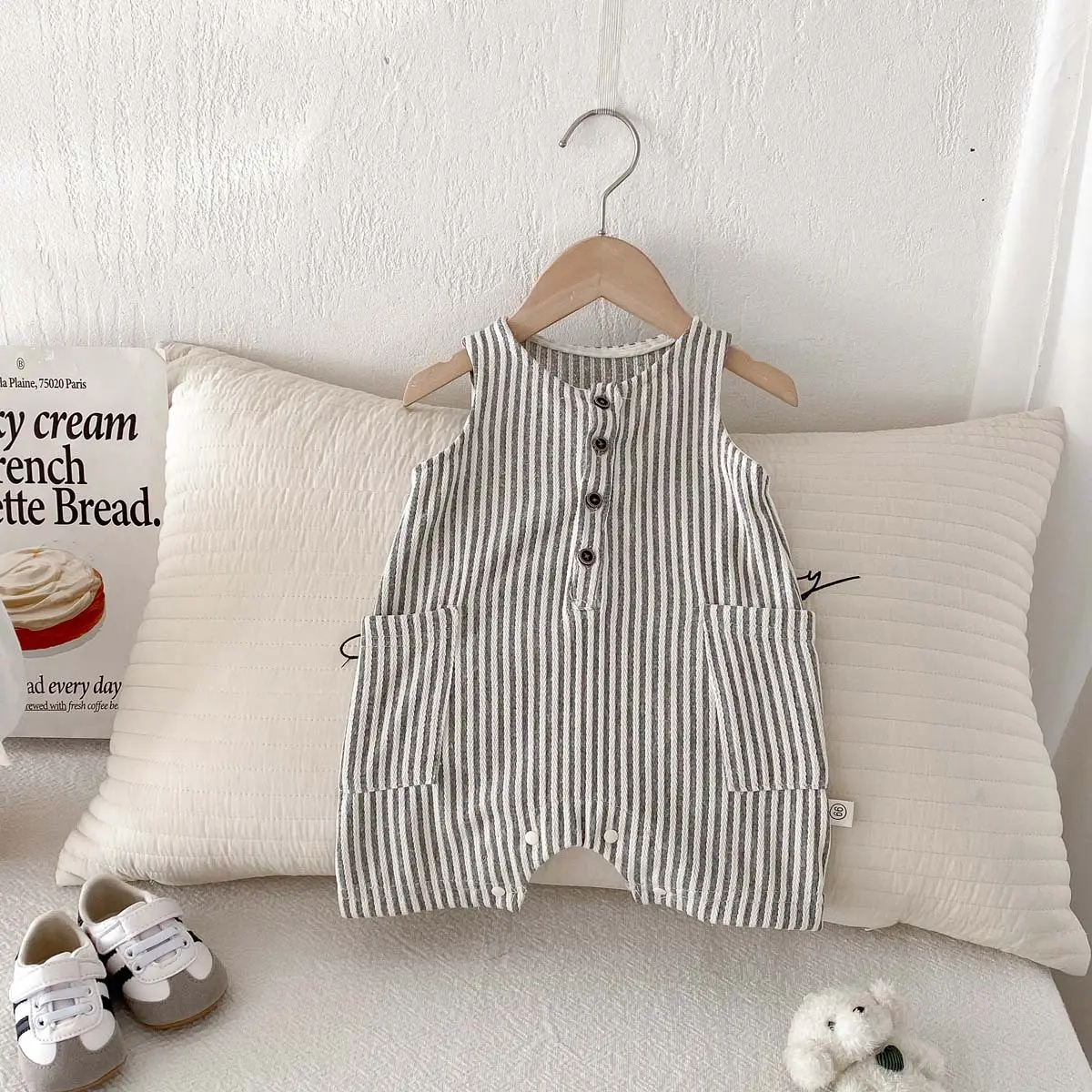 Summer Korean Version Baby Sleeveless Vest Jumpsuit, Short Climbing Suit, Newborn Baby Chest Vest, Outdoor Clothes